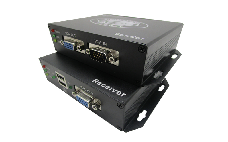 UKVM-100HDU (USB键盘鼠标&VGA延长100米 工业级)
