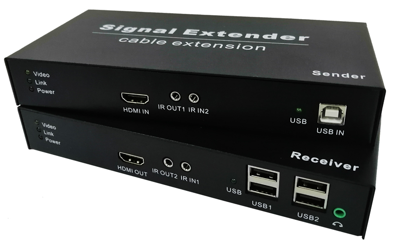 HDT-50HUAS(HDMI+USB2.0+双向红外+音频+RS232网线延长50米)