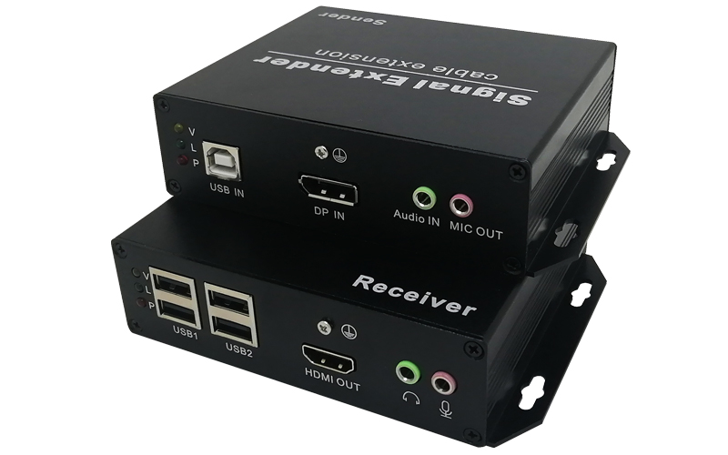 UDO-3HUAS(DP转HDMI+USB2.0+双向音频+双向RS232+红外)光纤高速传输20KM